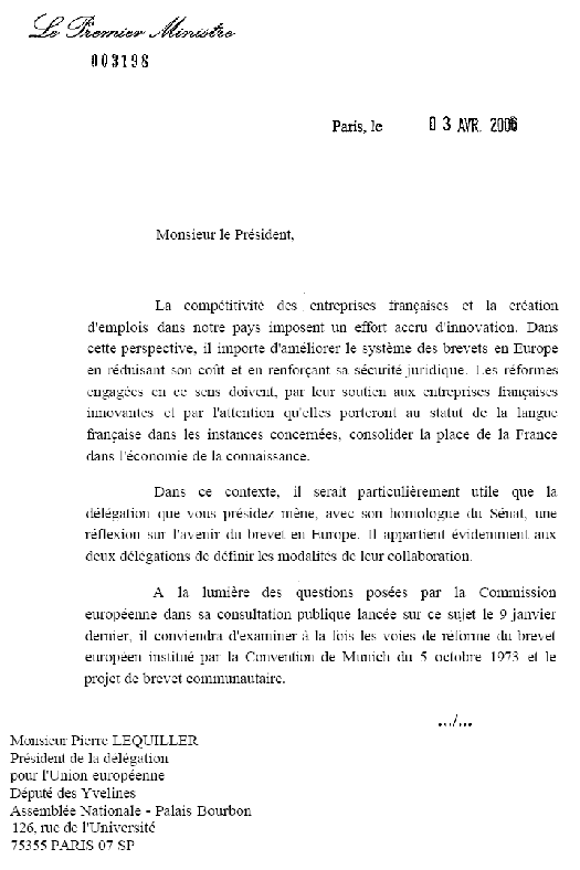Lettre Officielle En Francais Modele