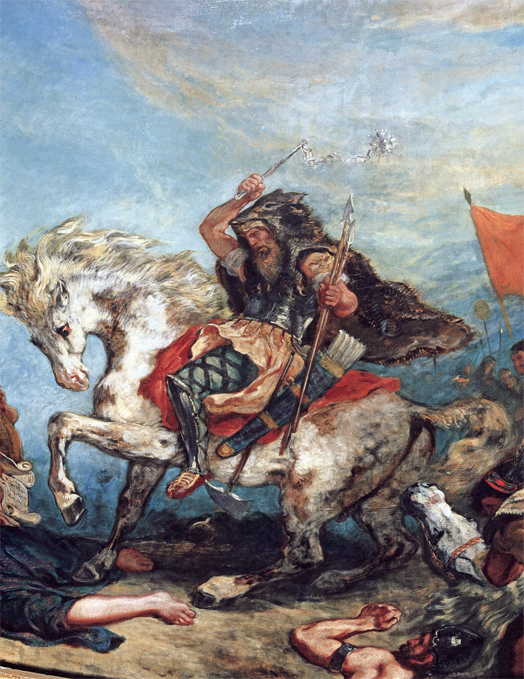 Attila suivi de ses hordes barbares foule aux pieds l’Italie et les Arts