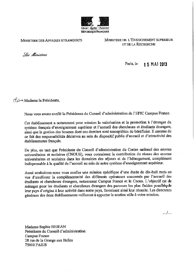 modele de lettre ordre de mission gratuit