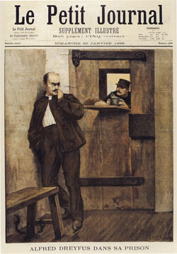 Alfred Dreyfus dans sa cellule avant la déportation à l'île du Diable (Le Petit Journal)