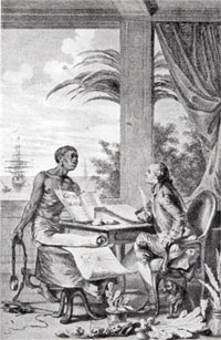 Frontispice du "Voyage à l'Isle de France" illustré par Moreau le Jeune