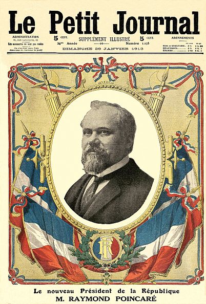 Couverture du supplément illustré hebdomadaire du Petit Journal, illustrant l'élection  de Raymond Poincaré à la Présidence de la République Française
