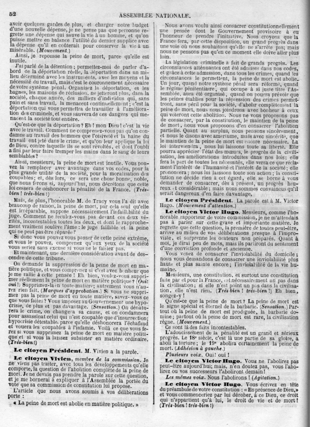 Dissertation sur la peine de mort