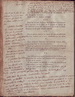 Constitution de 1791 annotée par Robespierre