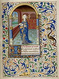 Manuscrit Les heures de Cro : La miniature du folio 26 reprsente Saint Privat, vque de Gvaudan