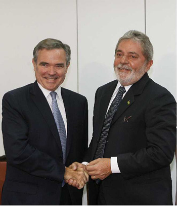 Entretien de M. Bernard Accoyer avec M. Luiz Incio Lula da Silva, Prsident de la Rpublique Fdrative du Brsil