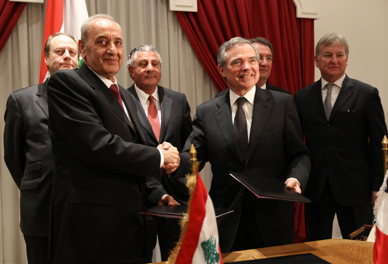 Bernard Accoyer et Nabih Berri, Prsident de l'Assemble nationale