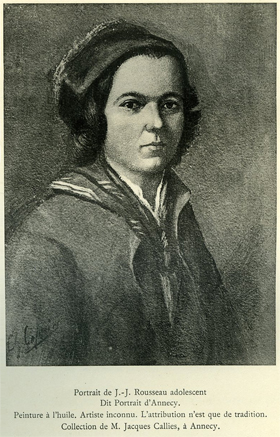 Portrait de Jean-Jacques Rousseau adolescent