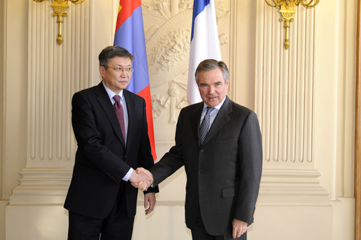 Assembl�e nationale - Entretien avec M. Sanjaagiin Bayar, Premier ministre de Mongolie, jeudi 19 mars 2009