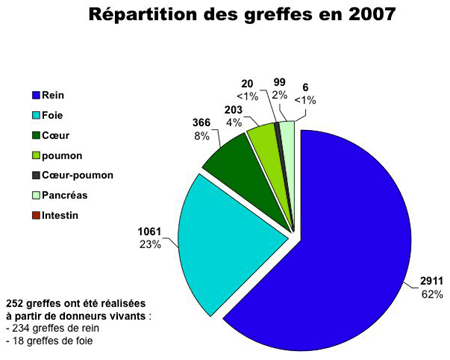 Rpartition des greffes en 2007