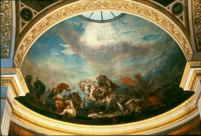 PLAFOND DE LA BIBLIOTHÈQUE Peintures de Delacroix CUL-DE-FOUR DE LA GUERRE