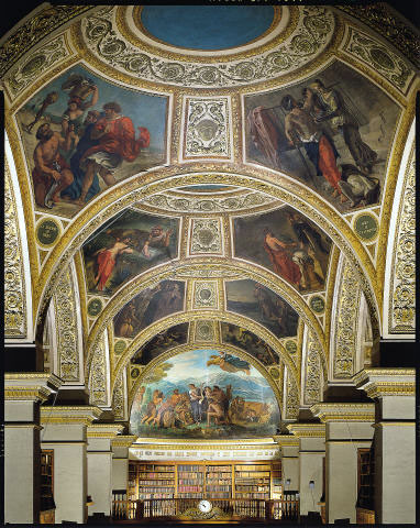 PLAFOND DE LA BIBLIOTHQUE, Peintures de Delacroix