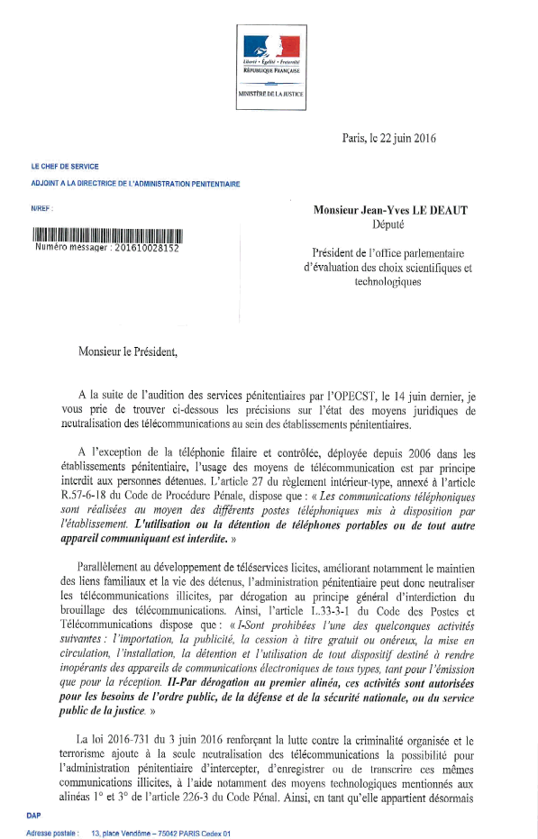 N° 4211 - Rapport de MM. Jean-Yves Le Déaut et Bruno Sido, établi au nom de  cet office, sur le brouillage des communications électroniques : enjeux,  limites et solutions