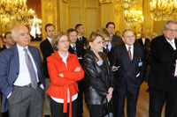 M. Jean-Pierre Brard, Mme Geneviève Fioraso, M. Jean-Yves Le Déaut, députés, à l’hôtel de Lassay