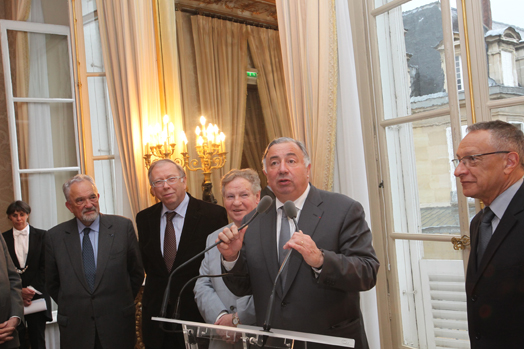 Accueil des Acadmiciens et jeunes chercheurs  la prsidence du Snat par M. Grard Larcher, Prsident du Snat