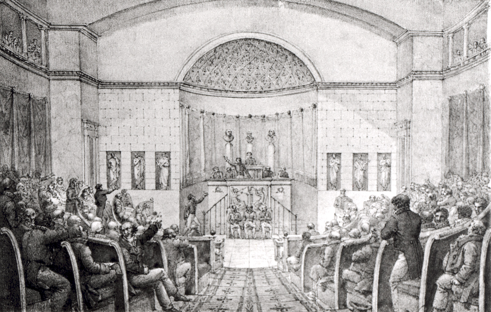 Gravure de la Salle de Bois 1832
