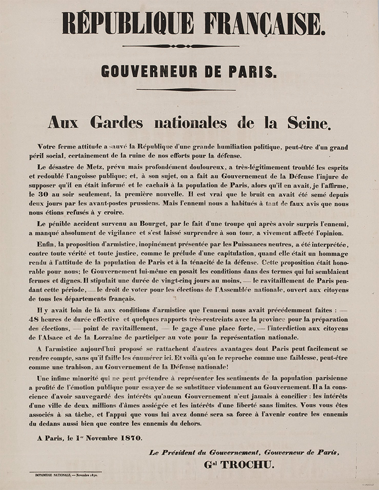 Avis Gal Trochu a Garde nationale_nov1870